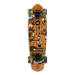 Skateboard Cruiser Ghettoblaster  Teak Geroglific  26" -7,25"