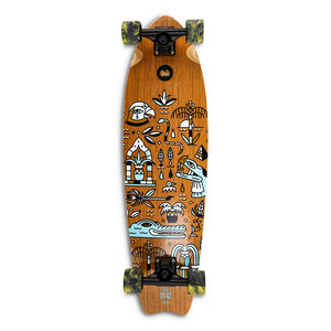 Skateboard Cruiser Ghettoblaster  Teak Geroglific  Fidh tail 33" -9,5"