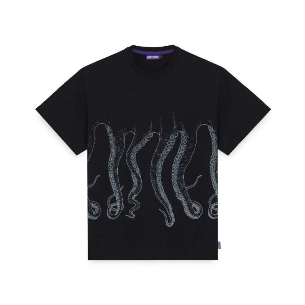 T-shirt Octopus Outline black white