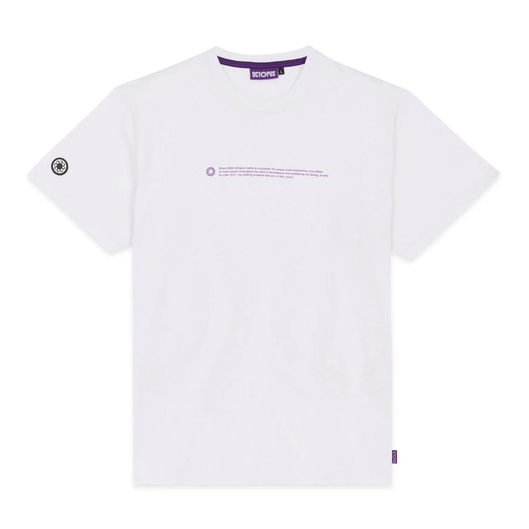 T-shirt Octopus Outline Logo white purple