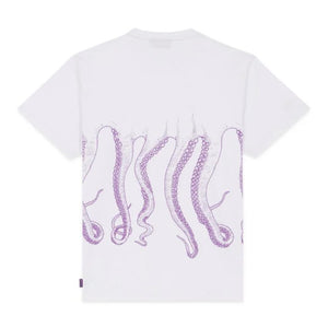 T-shirt Octopus Outline Logo white purple