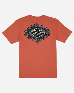 Maglietta T-shirt Billabong Crayon Wave orange