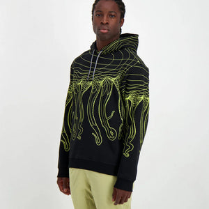 Felpa Octopus Flowing hoodie black